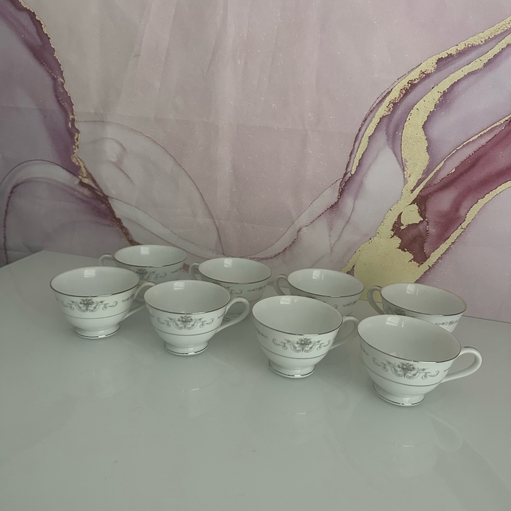 VINTAGE ROSE CHINA 2222 GAINSBOROUGH TEA CUPS SET OF  8 - MADE IN JAPAN - Picture 7 of 8